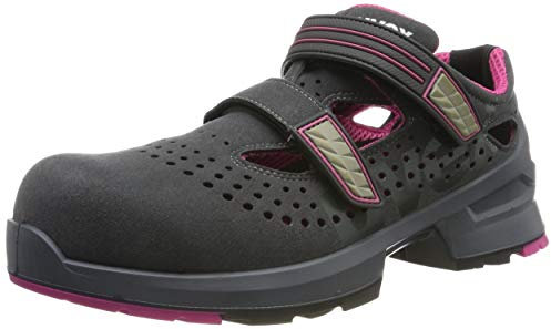 Uvex 1 Ladies Work Sandals - Safety Sandals S1 SRC ESD - Grey-Pink - Size 6