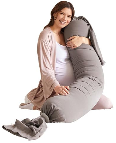 bbhugme® Schwangerschaftskissen™, das preisgekrönte Schwangerschafts- & Stillkissen & Ganzkörper-Stützkissen - Stein