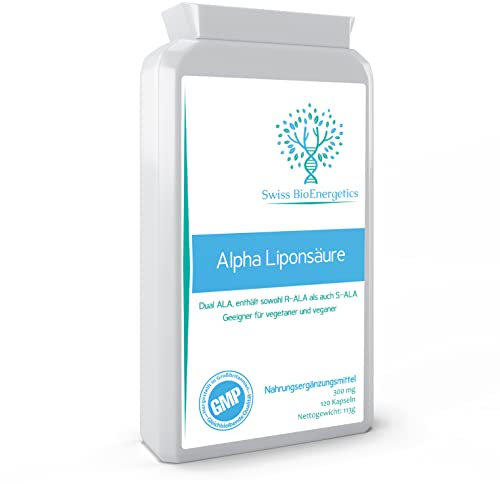 Ácido alfa lipoico, 300 mg, 120 cápsulas, doble ALA (R-ALA y S-ALA), fabricado en Reino Unido