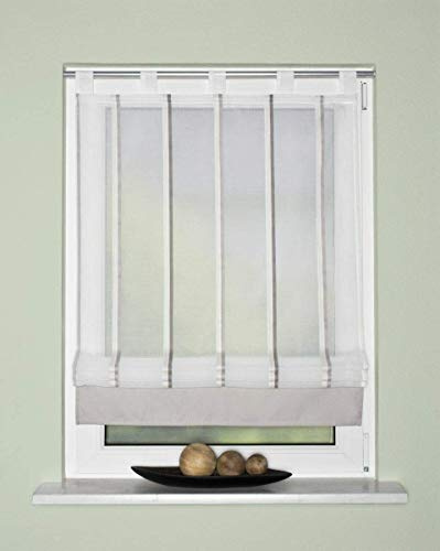 Home fashion SCHLAUFENROLLO LÄNGSSTREIFEN 079037-0307 140 x 80 cm, Grau