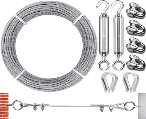 GZFTMKOBNS 3 mm corda metallica in acciaio zincato/filo da giardino/filo metallico/filo per quadro/specchio appeso filo, resistente fune