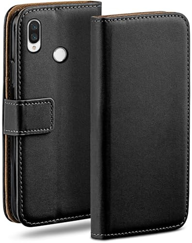 moex für Redmi Note 7/ Note 7 Pro / 7S Hülle mit Kartenfach, Handyhülle klappbar 360 Grad Schutzhülle, PU Leder Handytasche Redmi Note 7/ Note 7 Pro / 7S Klapphülle Flip Case, Schwarz