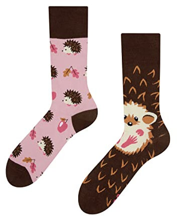 Dedoles Calzini Unisex Donna Uomo & Bambini Calze Cotone con tanti Design divertenti sinistra destra diversi, colore: Rosa, disegno: Riccio, taglia: 35-38