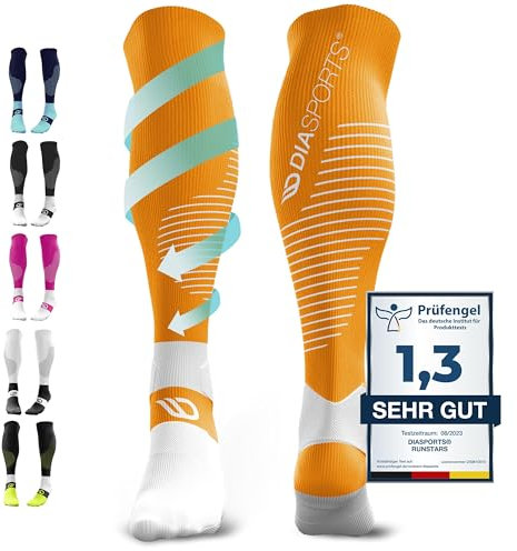 Diasports Kompressionsstrümpfe Herren & Damen - Neue Kompressionssocken mit 3D-Technologie - Stützstrümpfe fürs Laufen - Compression Socks
