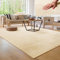 Paco Home Moderner Kuscheliger Wohnzimmer Teppich Kurzflor waschbar flauschig Weich Einfarbig Felloptik zeitlos stilvoll rutschfest pflegeleicht, Grösse:120 cm Rund, Farbe:Beige