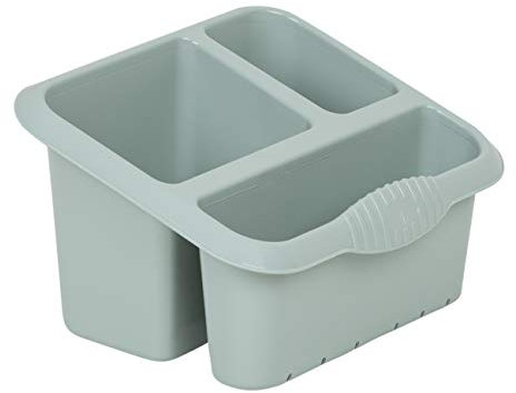 Wham Silver Sage High Grade Plastic Sink Tidy Cutlery Drainer Holder Caddy