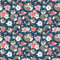 11,99€/m 100x160cm Fuchs 100% Baumwolle Baumwollstoff Kinder Meterware Handwerken Nähen Stoff (Fuchs Blume Dunkelblau, 100x160cm (11,99€/m))
