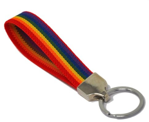 GOS Best Supplies Schlüsselanhänger Regenbogen aus elastischem Stoff für Herren und Damen Regenbogenflagge LGTBQ Pride, Unisex