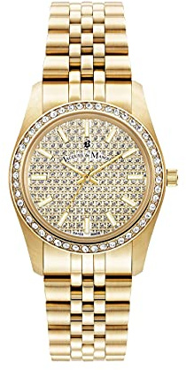 Jacques Du Manoir Damenuhr - Inspiration Glamour, 34 mm Analog Quarzuhr mit Edelstahl Armband