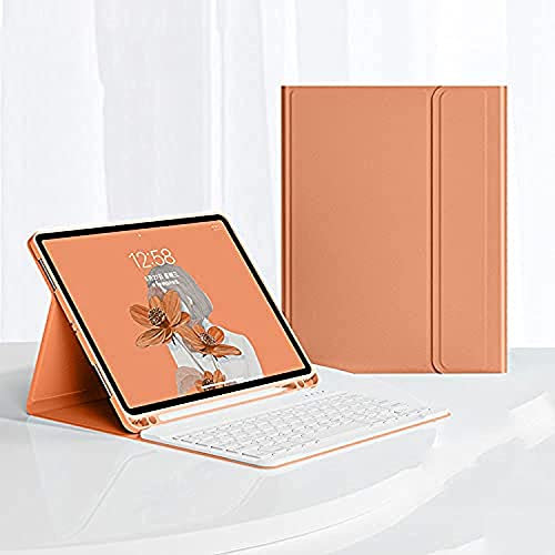 YAMKNICE for iPad Mini 6 Case 2021 Slim Shell Case with Wireless Bluetooth Keyboard Detachable with Auto Wake/Sleep for iPad Mini 6th Generation 8.3 inch (Orange)