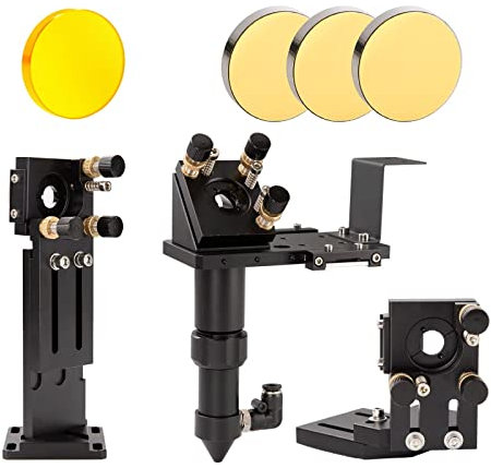 CO2 Laserkopf Set für CO2 Laserschneider DIY mit 1 PCS USA CVD Fokussierlinse D20 mm FL50.8 mm und 3 PCS Si Spiegel D25 mm für Laser Engraving Machine