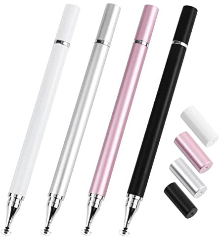 Lapiz Tactil, 4 Piezas 2 in 1 Precisión Lápiz, Stylus Pen para Pantalla Táctil Ipads, iPad Mini,Samsung,Teléfonos móviles,Smartphones y Tabletas