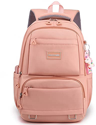 Ibalulu Rucksack Damen Schulrucksack 15.6 Zoll Laptop Rucksack, Nylon Schulranzen Teenager Multi-Tasche Wasserdicht Schultasche Daypacks Groß Backpack für Jungen Teenager School Bag(Orange)