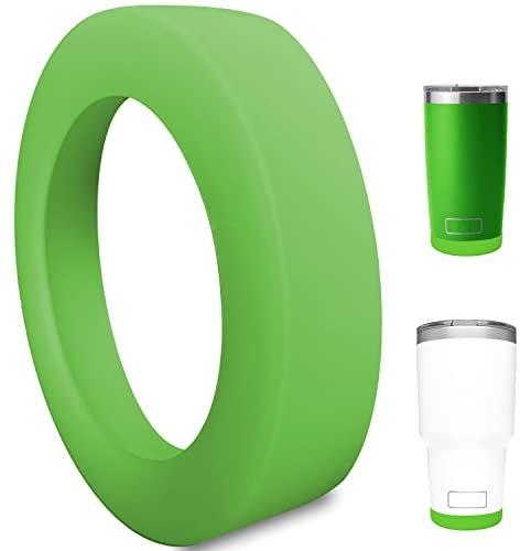 Silicone Boot Sleeve for YETI Tumbler 30 oz 20 oz - Bottom Protection and Less Noise Accessories Cup Coffee Mug 20 oz 30 oz - Green - Dishwasher Safe