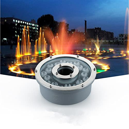 LGJEGD Led Ring Fountain Light, Ip68 Waterproof 12v/24v Pond Lights Underwater Submersible for Unterwasser-Brunnen Pool (Color : White, Size : 6w-24v)