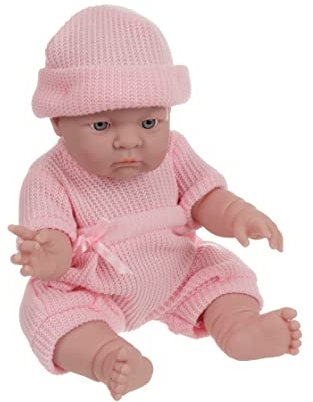 Baroni Toys Puppe für Kinder 18 M+, Neugeborene, Baby, Strampler, Rosa, Arme und Beine, realistische Details, Spielzeug für Kinder