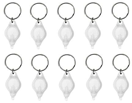 Boxonly Mini Keychain Torches UV Flashlight Money Checker Key-Chain LED Light Key Ring Light Torch White 10PCS