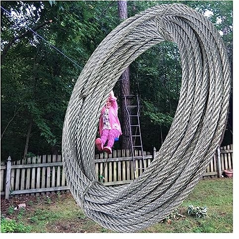 Cavo Acciaio Corda Metallica Cavi e funi Cavo zipline da 10mm, Zip line flessibile Acciaio inossidabile Cavo metallico dell'aeromobile, Giardino dietro la casa Cavo zipline per ascensori per barche (