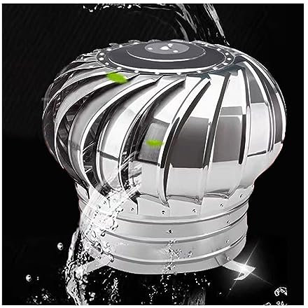 fUfIzU Ventilation Chimney Cowl,Roof Turbine Ventilator,Stainless Steel Spinning Ventilation Chimney Cowl Steel Rotating Chimney Cowl Cap Spinner Anti-Downdraught,300mm