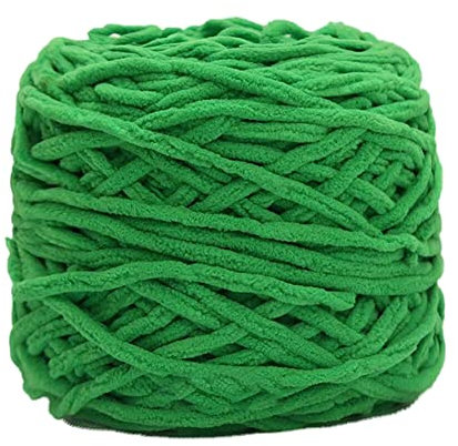 ihreesy 100m Chenille Wolle Garn DIY Handstricken, Weiche Garn Grobe Garnknäuel Mehrfarbiges Strickgarn Babywolle Strickdecke Decke Garn zum Häkeln und Stricken,Grün