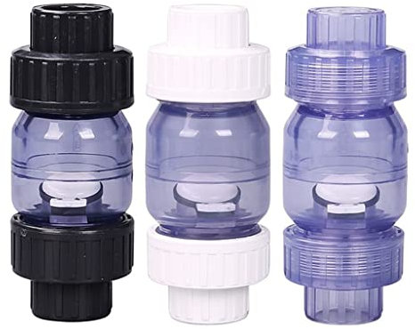 Clapet anti-retour – 25 mm 32 mm en PVC unidirectionnel avec clapet anti-retour, raccord d'eau for jardin, irrigation, aquarium (couleur : gris, taille : 32 mm) (Color : Crystal, Size : 32mm)