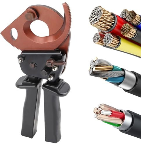 Cable Cutters, Ratchet Cable Cutter, Heavy Duty Wire Cutters J40A 300mm², Manganese Steel Cable Scissors for Industrial Grade Copper Aluminum Armored