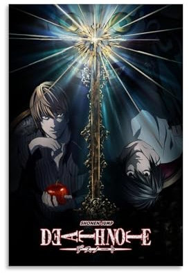 ENILSA Death Note Anime Poster Wohnzimmer Schlafzimmer Dekoration 12x18 inch (30x45 cm) Glossy Canvas Art Print Light Yagami Motiv