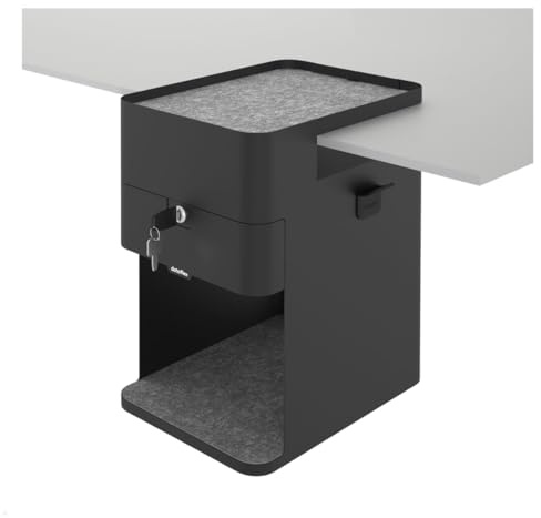Dataflex Bento Desktop Locker Untertisch Schrank mit Tischklemme (schwarz), 45.500/503 | 45.500/503