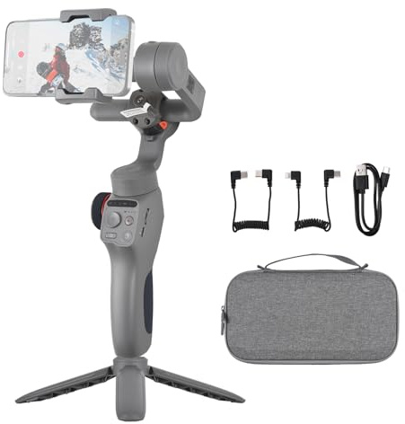 Stabilizzatore del telefono HUIOP Capture 5 Stabilizzatore a 3 assi Stabilizzatore cardanico con schermo LCD per smartphone Carico utile da 450 g/0,99 libbre Supporto anti-vibrazione Connessione BT Co