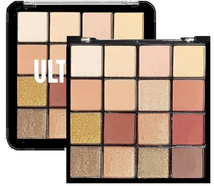 16 Farbe Lidschatten Palette - Schimmernde Lidschattenpalette Matte und glitzernde Lidschatten Paletten - Wasserdicht, Hochpigmentiert Augen Make-Up (Braun)