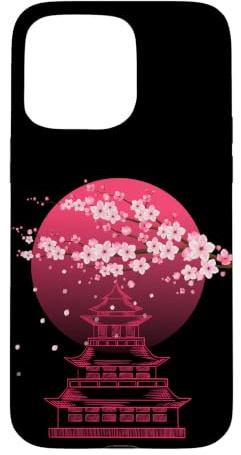 Sakura Pink Flower Japanische Kunst Hülle für iPhone 15 Pro Max