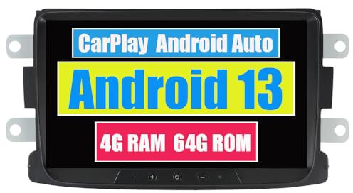 RoverOne Car Stereo CarPlay Head Unit for Dacia Sandero Duster 2010-2015 for Renault Logan Lodgy Lada Xray Captur Dokker 2010-2012 Android Auto Touch Screen Sat Navi Bluetooth WiFi Radio Player