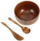FRCOLOR Multi-functional Facial Mask Mixing Tool Wood Bowl Spoon Stick for Diy Beauty Mask Face