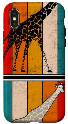 iPhone X/XS Cool retro giraffe - vintage giraffe graphic Case