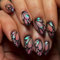 24pcs Medium Length False Nails Oval, 3D Shimmer Butterfly Press on Nails Aurora Ombre Fake Nails Stick on Nails Removable Glue-on Acrylic Full Cover Nails Women Girls Nail Art Accessories