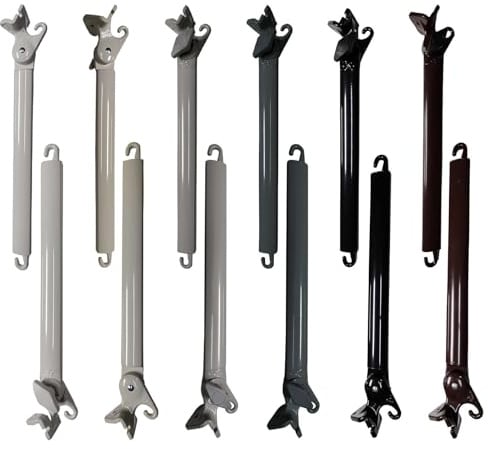 TENDEEVOLUTION Paar Sonnenschirmarme für Fallarmmarkisen, 50 und 70 cm, Arme für Sonnenschirm Ersatzteile, Arme für Außenmarkisen (Paar ANTHRAZITGRAU 50 cm)