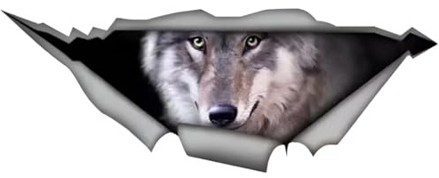 Autoaufkleber Wolf Aufkleber 18cm(7.1 Inch) Car Sticker Lustig 3D Zerrissen Autoaufkleber Wolf Reflektierende Aufkleber Personalisiert Aufkleber Stoßstange Lustig Dekor