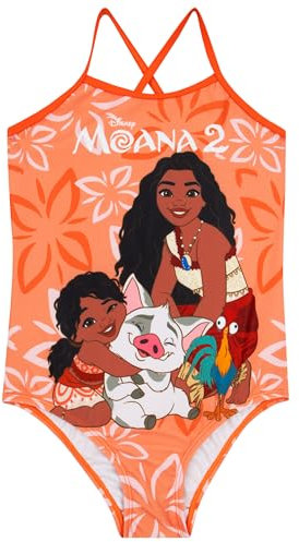 Disney Maillot De Bain Fille | Maillot De Bain Enfants Moana | Vetement Fille Vaiana | Orange 6-7 Ans