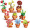 Miyacare Bloques de construcción suculentas, juego de 9 flores artificiales para adultos, juego de construcción, pasatiempo creativo y decoración del hogar, regalo de San Valentín o aniversario para