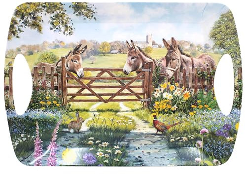 The Leonardo Collection Donkey Tray Large Macneil Studios For Kitchen & Home | Non Slip Serving Tray For Food | Serving Platter For Lunch & Dinner | Plastic Trays For Tea & Serving Dishes