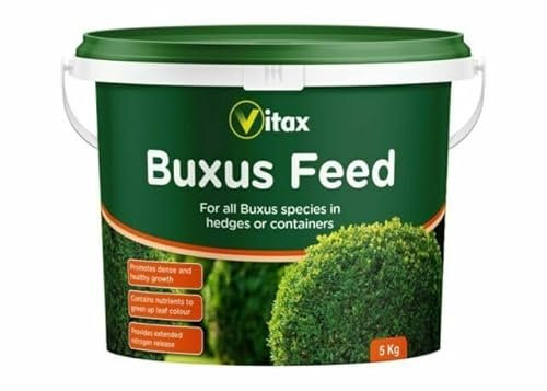 Vitax Buxus Feed 1kg - 5kg Fertiliser for Boxwood, Hedges & Topiary – Promotes Healthy Growth, Rich Green Foliage & Root Strength – Long-Lasting Granules for All Buxus Varieties (5kg)