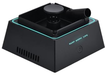 Odorless Desktop Ashtray - Smart Sensor Air Purifier with Carbon+HEPA, 12H Battery for Balcony Smoke Control (Black)