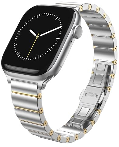 LULULOOK Damen Armband für Apple Watch 46mm (Serie 11/10) 45mm 44mm 42mm 41mm 40mm 38mm, Edelstahl Metall Ersatzarmbänder für iWatch SE 3 2 1 Serie 11 10 9 8 7 6 5 4