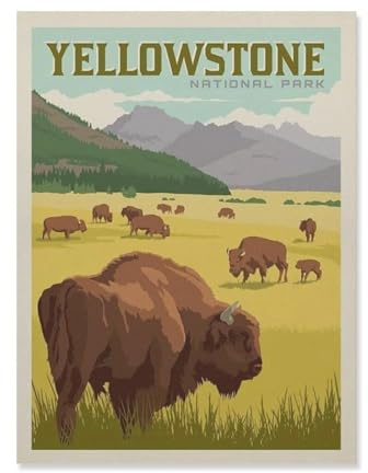 Puzzles 1000 Teile，Bison Herd，Art Posters Puzzlas - Gedächtnisspiele Für Senioren - Family Games Educational Toys(50x70cm-HR53