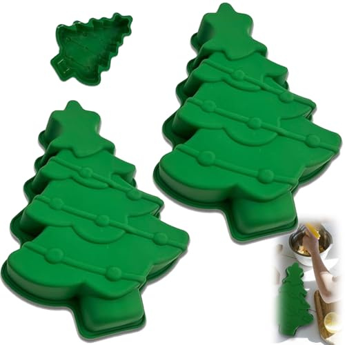 Large Christmas Tree Silicone Mould, Silicone Christmas Tree Cake Mould, Silicone Christmas Cake Moulds, Large Christmas Tree Moulds Silicone, Xmas Tree Silicone Moulds (2pcs)