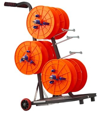 Kabeltrommelgestell Mit Rollen, Kabelaufroller, Kabelaufbewahrung For Die Kfz-Verkabelung, Mehrere Achsen Und Ablagefach, Tragkraft 200 Kg(6 trays)
