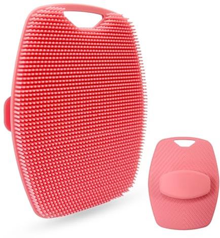 UBRAVE Spazzola Corpo Silicone | Esfoliazione Delicata | Spugna Scrub Corpo | Setole Morbide | Luffa in Silicone per Adulti e Bambini | Perfetto per Tutti i Tipi di Pelle | Rosa