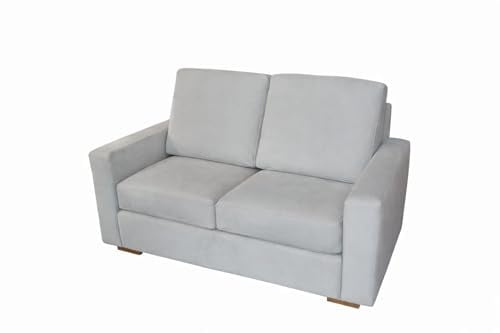 Divano 2 Posti Compatto | Struttura in Faggio e Cuscini Comfort Premium | Sofa Moderno Salvaspazio |Seduta Ergonomica e Rivestimento Artigianale (Rosa cipria)