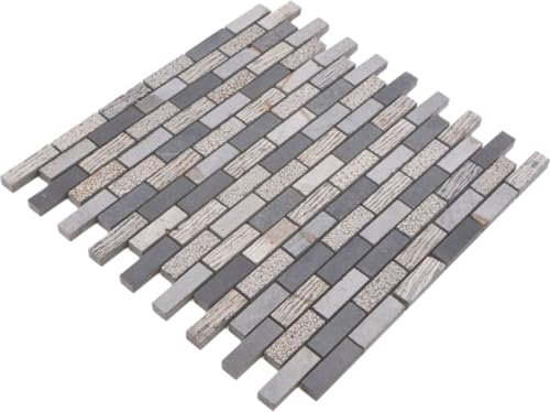 Mosaik Fliese Marmor Naturstein grau Brick Stein Carving cement für BODEN WAND BAD WC DUSCHE KÜCHE FLIESENSPIEGEL THEKENVERKLEIDUNG BADEWANNENVERKLEIDUNG Mosaikmatte Mosaikplatte