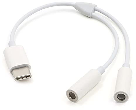Aukson P05 USB-C auf 2X 3,5mm Klinkenbuchsen Audio Adapter – Dual 3,5mm Aux Splitter für Kopfhörer – Kompatibel mit Huawei, MacBook Pro, Samsung S8/S8 Plus und weiteren Geräten